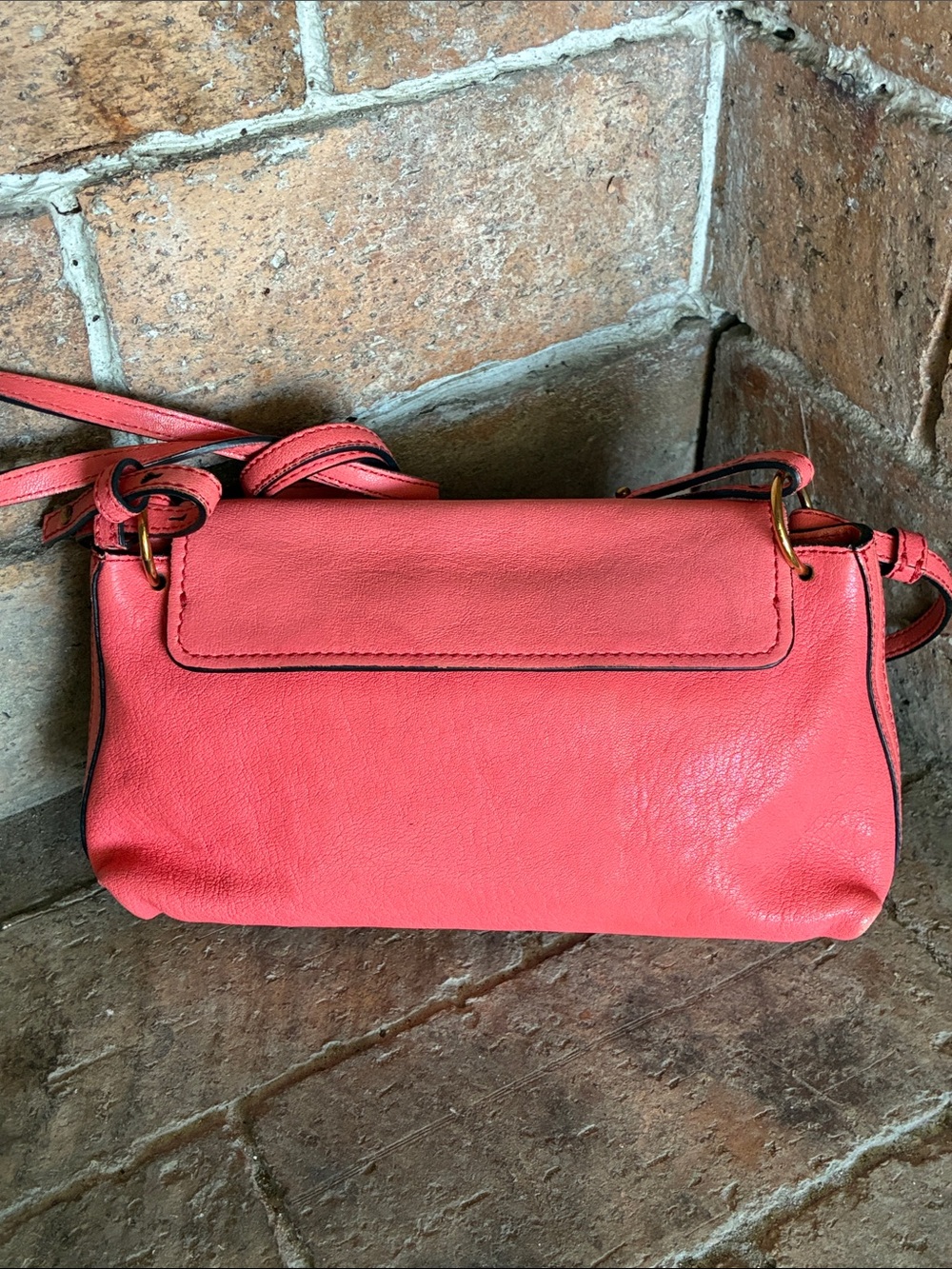 Chloe Elsie Leather two way Shoulder Bag Coral Pink Supple Leather - Picture 6 of 17